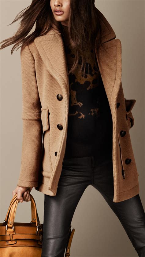 burberry quilted pea coat|Burberry camel wool coat men's.